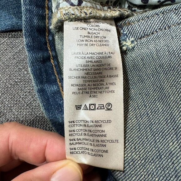 Free People We The Free Daliah Stacked Low Rise Straight Leg Denim Jeans Blue 25 - Picture 12 of 16